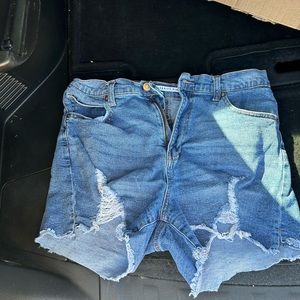 Celebrity pink jean shorts